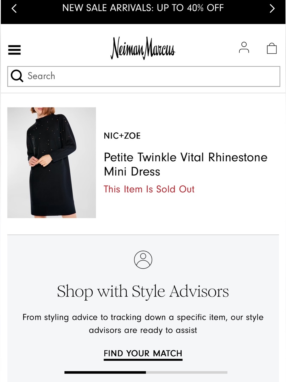 NIC+ZOE Twinkle Vital Rhinestone Sweater Mini Dress Black Petite Small PS - Picture 12 of 12
